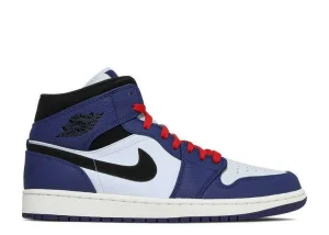 AIR JORDAN 1 MID 'NAVY BLUE RED'