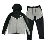 Conjunto NIKE TECH Fleece "Negro Gris" Algodón Real