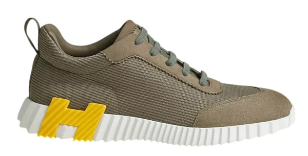 Hermes Bouncing Sneaker "Etoupe/Yellow"