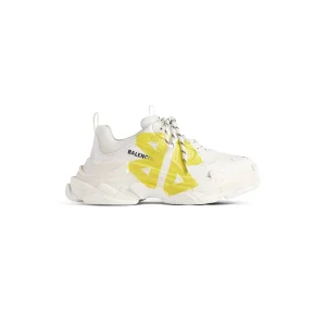 Men's Triple S Tape Type Sneaker in White/yellow