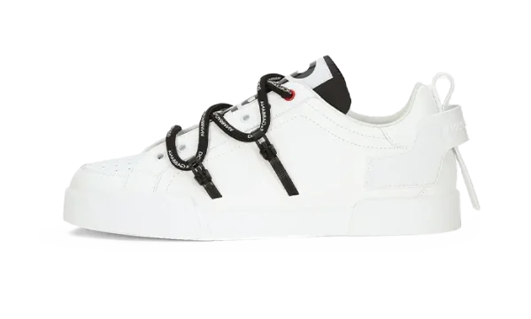 Portofino sneakers in calfskin and patent leather White