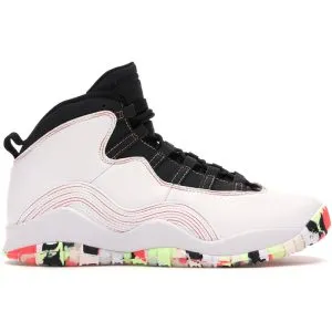 Air Jordan 10 "White Barely Volt Ember Glow" (GS)