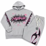Conjunto Urban Flame Gris y Rosa – Sudadera Oversize + Jogger